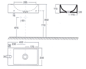 Pozzi Ginori Rettangolo H�ndvaske