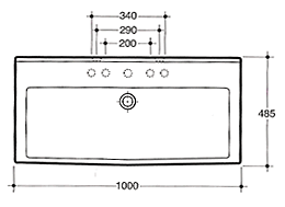 Simas Rettangolare H�ndvaske