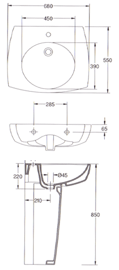 Lavatórios Ceramica Dolomite Sweet Life