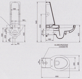 Sanitários do Ceramica Dolomite Piano Design